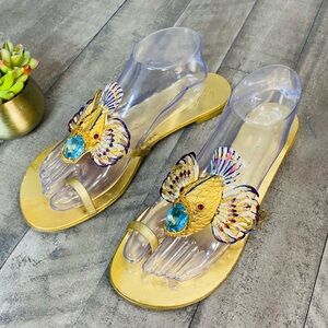 Giuseppe Zanotti "Spipiott" Bejeweled Fish Sandals Women’s Size 11.5 EU 42